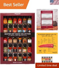 Gourmet Hot Sauce Gift Set – 30 Flavorful Mini Bottles for Culinary Connoisseurs
