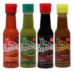 La Perrona Hot Sauce Variety | Chiltepin, Roasted, Green and Negra | 5 Ounce …